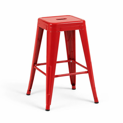 Ensemble de 4 tabourets de bar sans dossier à hauteur de comptoir de 24 pouces, 4 sièges imperméables et résistants à la rouille pour îlot de cuisine, bar et salle à manger