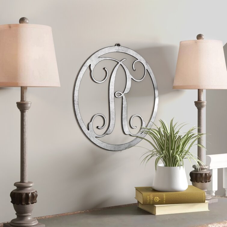 Charlton Home® Metal Single Letter Circle Monogram Wall Decor