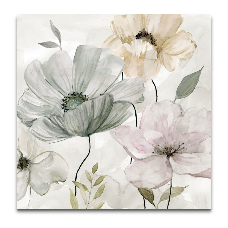 «Garden Grays Détail II», peinture, H 16 po x l 16 po x P 2 po, Toile tendue, Sans cadre
