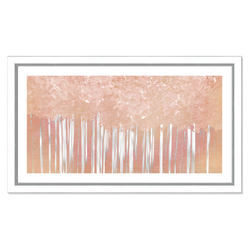 «Pink Forest», reproduction encadrée, Blanc, H 27,75 po x l 47,75 po x P 1,13 po