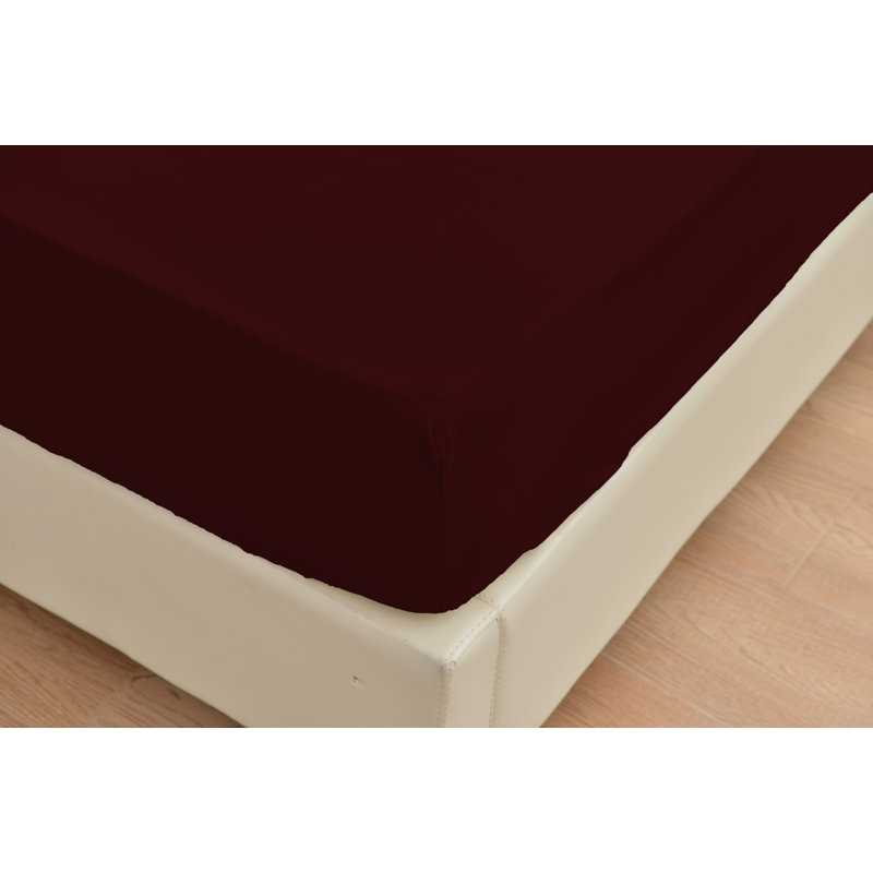 Ensemble de draps 1800 fils en rayonne de bambou, Double, Bourgogne