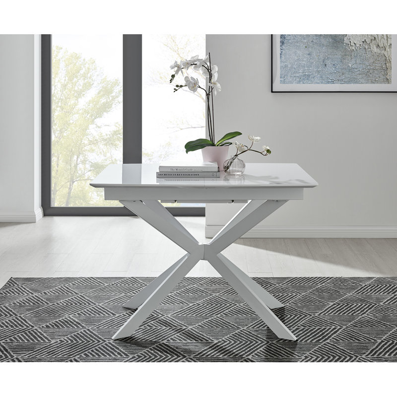 Eubanks Modern High Gloss Extendable Dining Table - Luxury Modern Home, H75 x L140 x W80cm