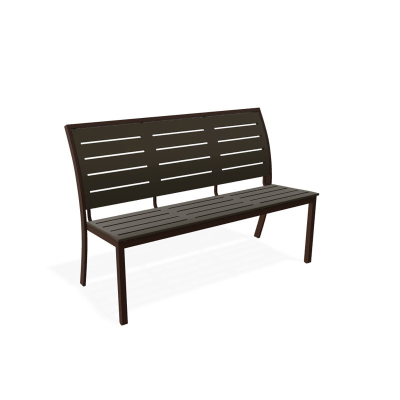 Banc de parc empilable aluminium Bazza, Bois de plage P40, Kona texturé