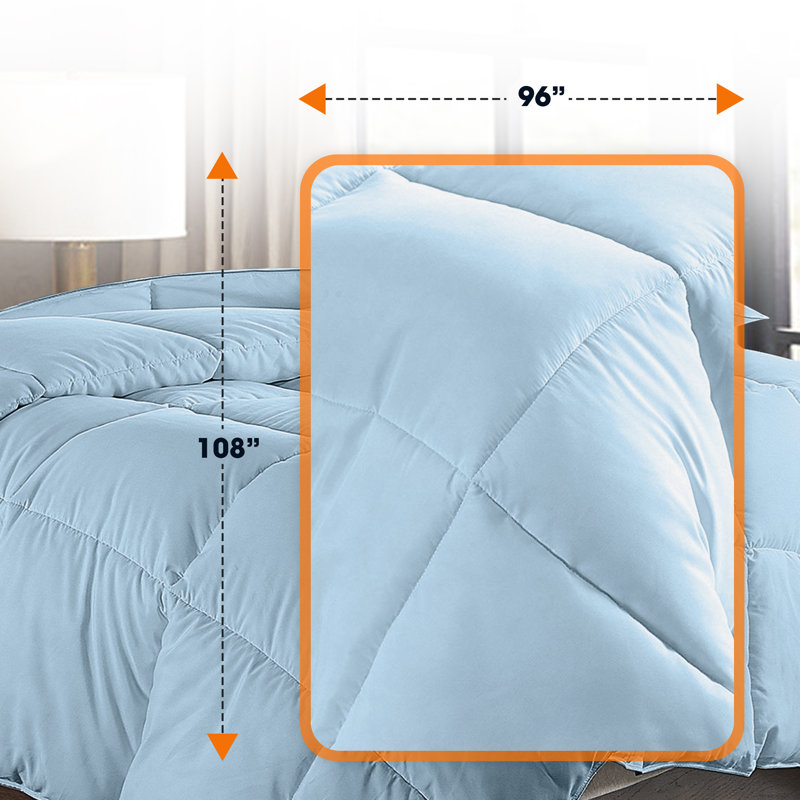Polyester Baffle Box Stitch Comforter, Light Blue, King Comforter 
