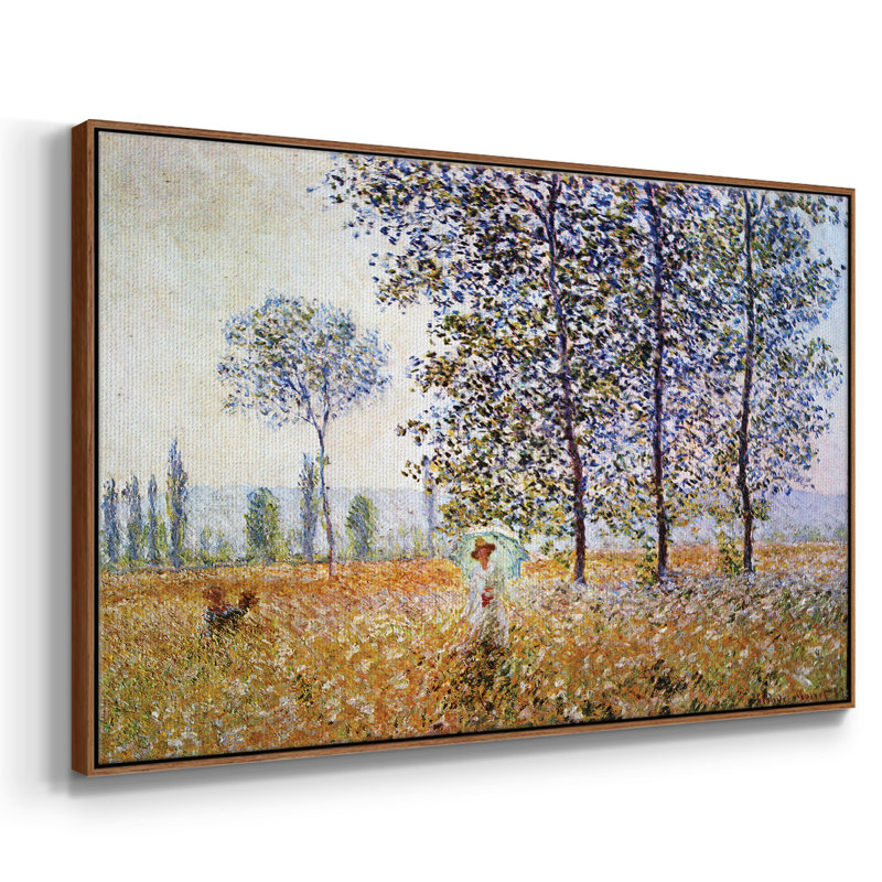 "Peupliers à la lumière du soleil", reproduction d'art par Claude Monet, H 25 po x l 37 po x P 2 po, Noyer
