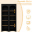 Meuble télé 70 "avec style rustique, bibliothèque de style Mid-Century, buffet à tablettes réglables, rangement central noir et tablettes, Design,