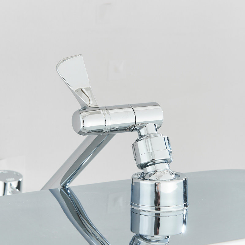 Pomme de douche 12 "chromée à 3 fonctions avec bras réglable à haute pression