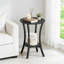 Round Side Table With 2-Tier Storage, Industrial End Table For Small Spaces, Sofa Table And Nightstand For Living Room And Bedroom-260818358