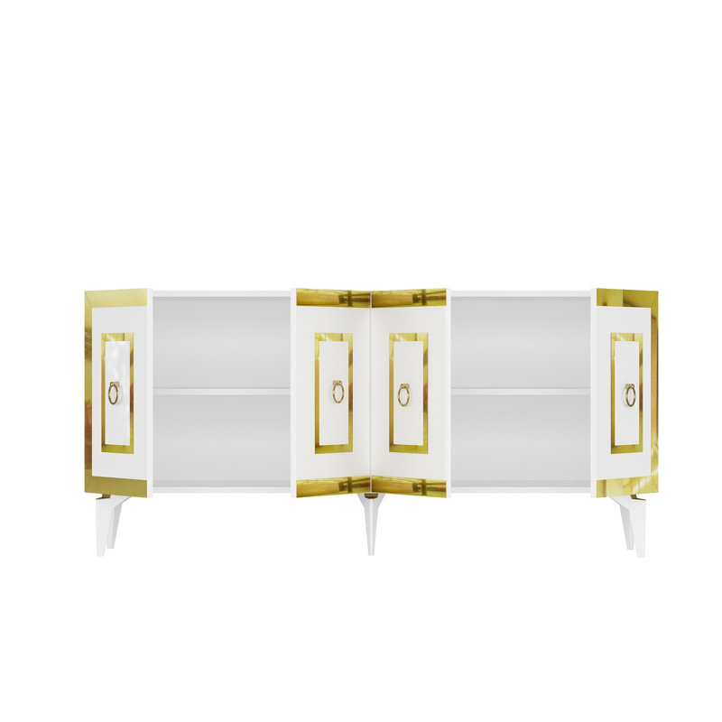 Brylyn 150cm Console Table, White/Gold