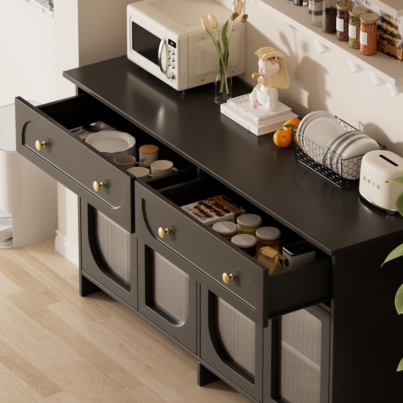 Buffet 55 po avec rangement et lumière DEL