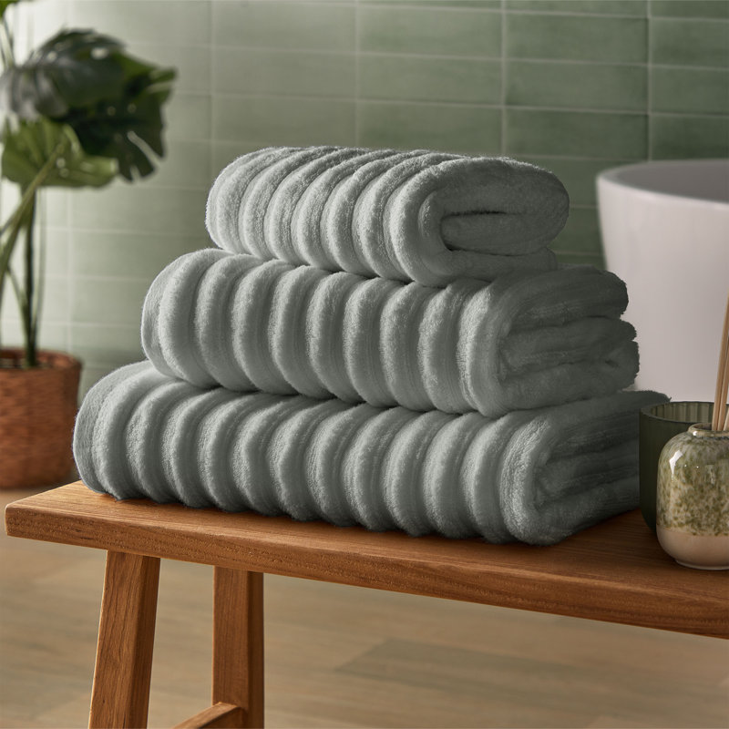 Silentnight Ribbed Cotton Bath Sheet Towel, White, Hand Towel - 1 Piece