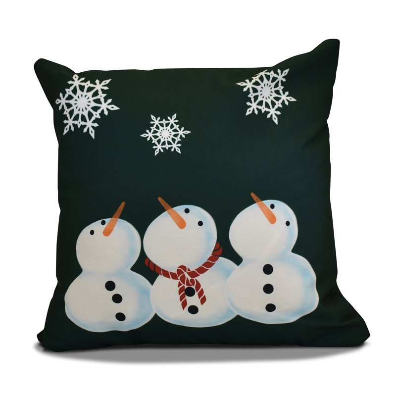 Coastal Christmas Square Pillow, Dark Green, 18" x 18"