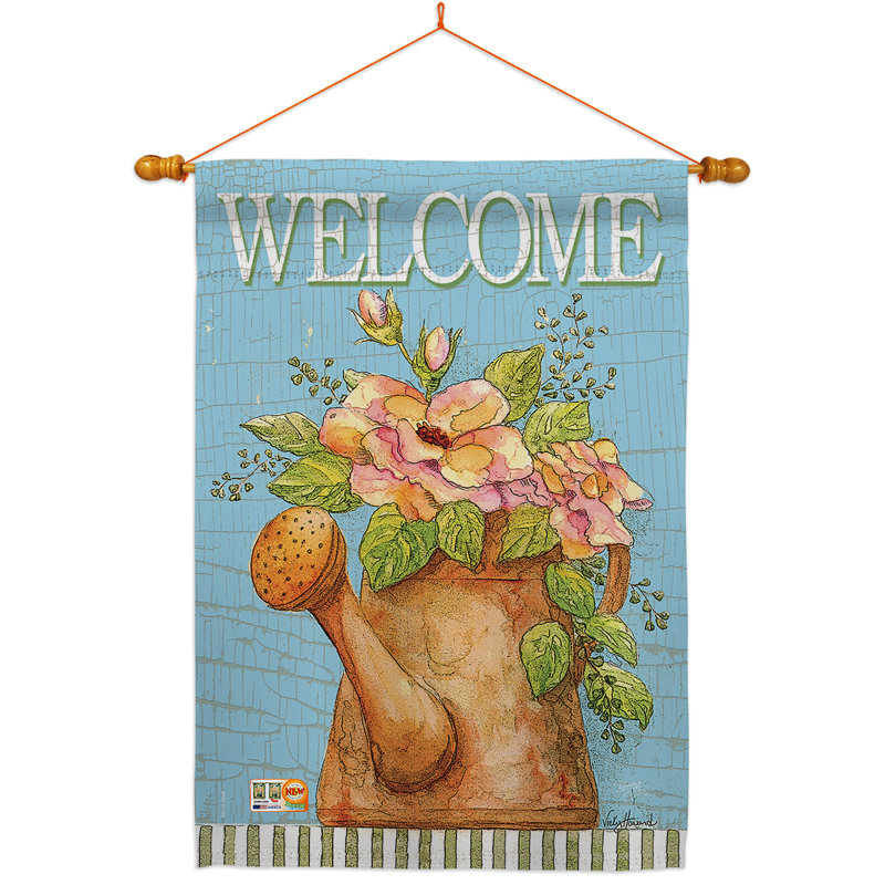 Ensemble de goujons décoratifs en bois pour la maison « Welcome Arrocan » avec guirlande de drapeaux HS100051-BO-03