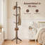 9-Hook Solid Wood Freestanding Coat Rack with 3 Adjustable Heights