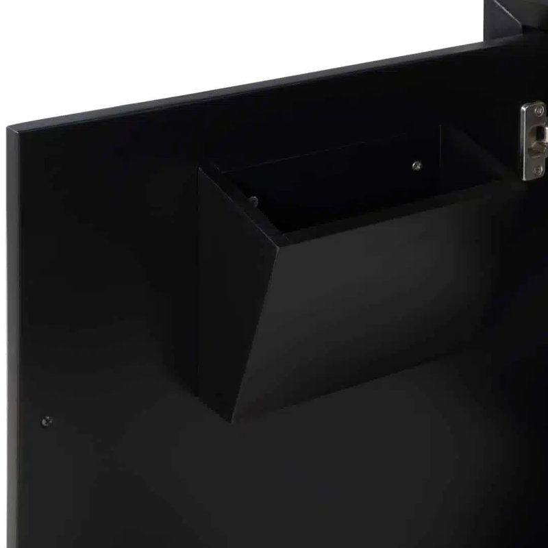 Gracie 36'' W Single Vanity, Calacatta Quartz, Midnight Black, Satin Brass