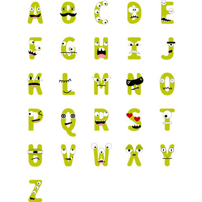 Ensemble d’adhésif décoratif 26 pièces alphabet abc et colle Conn