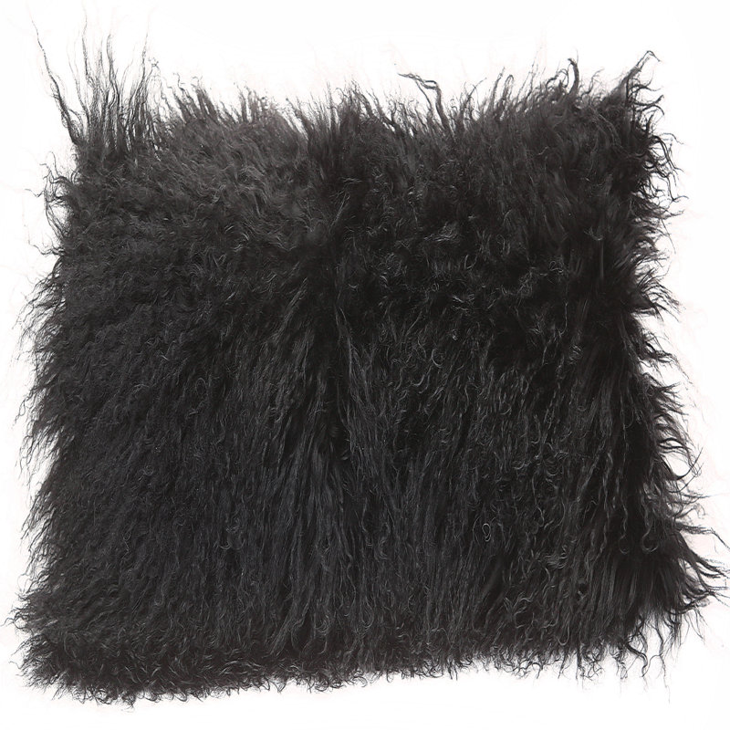 Wool Pillow Cover & Insert, Black, 26" x 26"