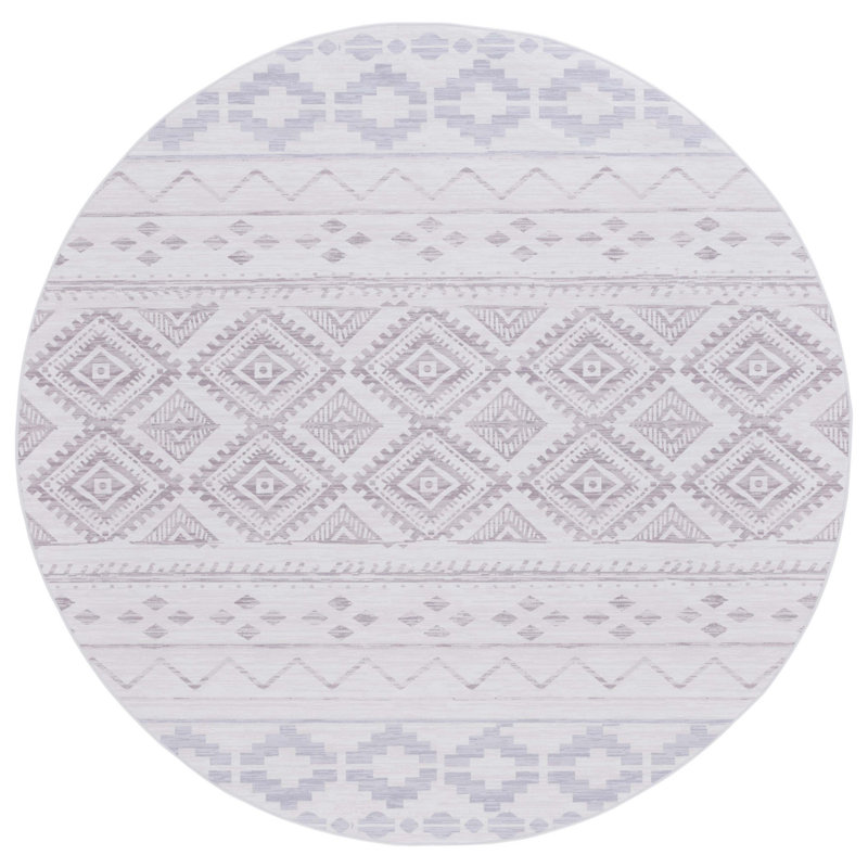 Tapis beige / gris Jetsyn Performance, Rond 6 pi