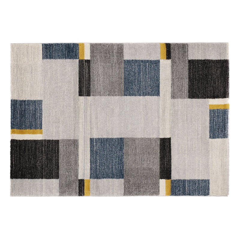 Backman Geometric Shag Area Rug, Rectangular 65 x 130cm