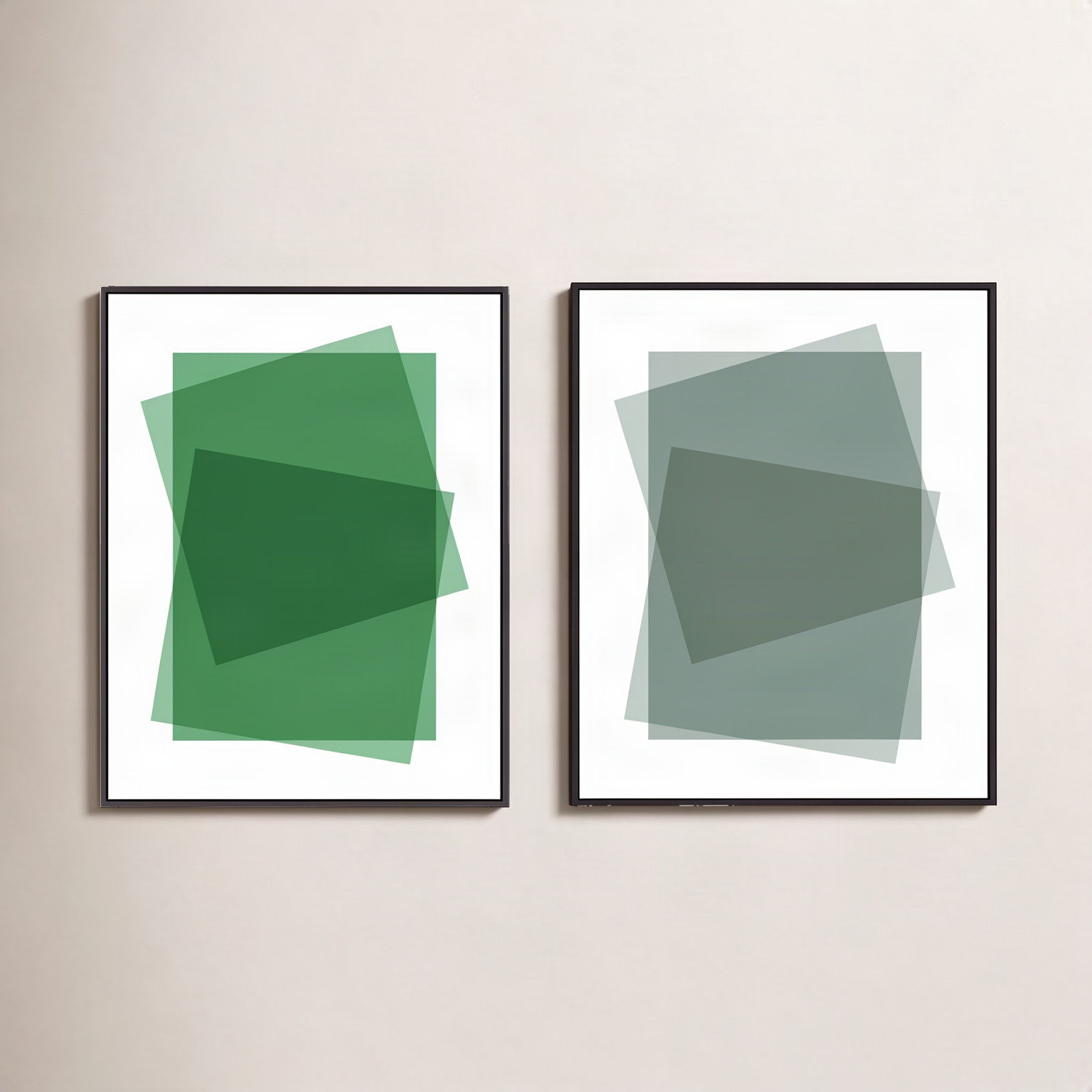 Green & Sage Kaml by Jacques Pilon, Black Framed Canvas, 38" H x 30" W