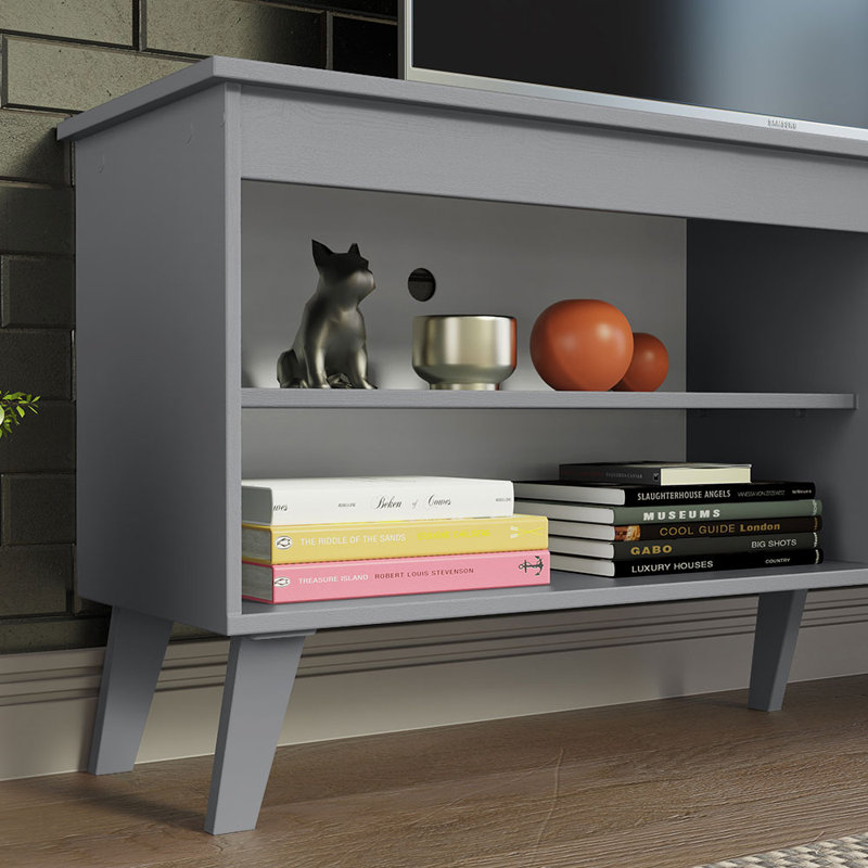 Meuble télé avec 4 tablettes pour téléviseur de 55 po ou moins H 23 po x P 15 po x L 53 po Corrigan Studio, Gris