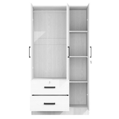 Garde-robe 3 portes, 2 tiroirs, 1 serrure Ke Wilson - 36 W