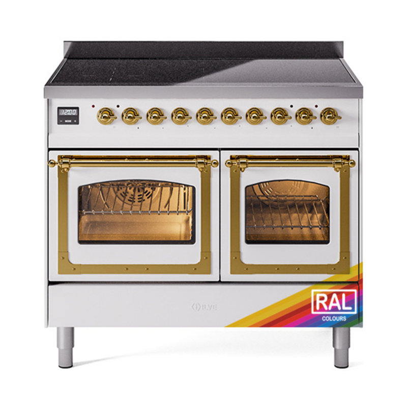 Cuisinière à induction 40 pouces avec 6 éléments à induction ILVE Nostalgie II Series Noblesse, Laiton