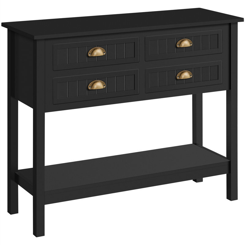 Aarika  39.5'' W  Console Table With  4-Drawer, Black
