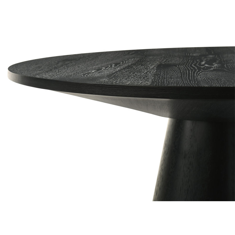 Table ronde de 47 po en ébène noir avec base piédestal Jacopo, H 37 po x l 47 po x P 47 po, Noir ébène