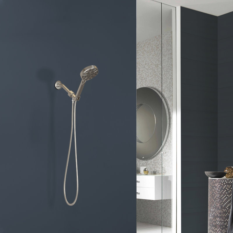 Topcraft Wall Mount 4.7-inch Multi-Function Hand Showerhead, Brushed Nickel