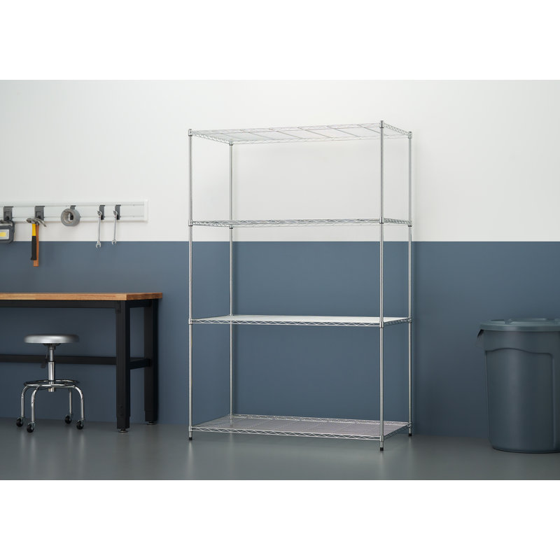  Basics Ecostorage® 4-tier Nsf 48"x24"x72" Wire Shelving Rack / Chrome, Chrome