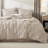 Bedsure Queen Pintuck Bed-in-a-Bag- Beige Pinch Pleat Comforter with Sheets, Pillowcases & Shams-103425110-103425113