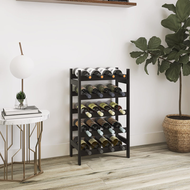 20 Bottle Wine Bottle Rack, Black