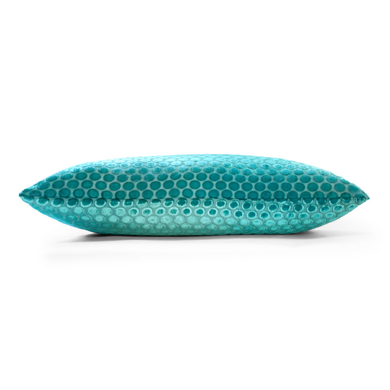Dots Square Velvet Pillow Cover & Insert, Ice, 18"H x 18"W