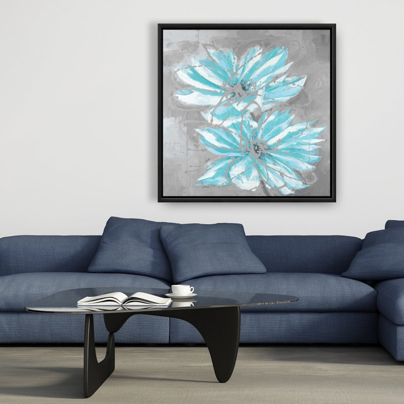 " Two Little Abstract Blue Flowers "