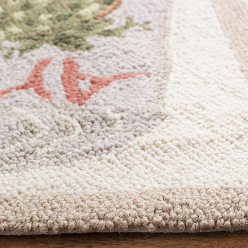 Tapis en laine crocheté à la main Brayton, Rond 3 pi