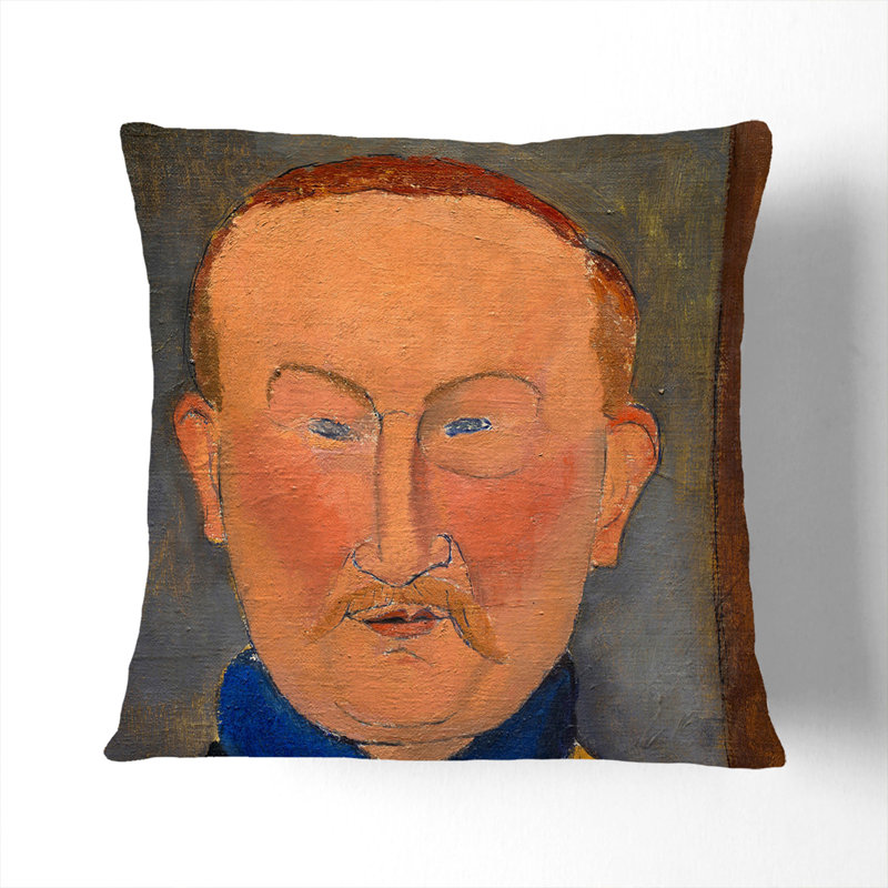 Leon Bakst By Amedeo Modigliani Square Throw Cushion, 55cm H x 55cm W x 20cm D