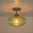 Keab 1-Light Ribbed Glass Flush Mount Ceiling Light for Bedroom-1247666080