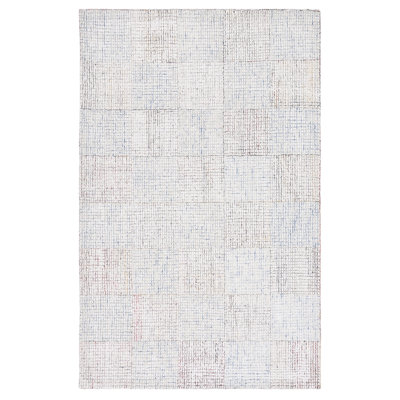 Tapis ivoire / bleu touffeté à la main Sorelle
