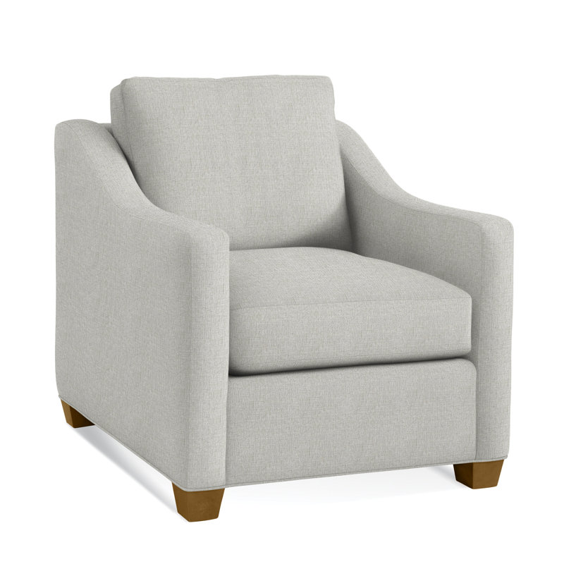 Oliver Chair, Havana Finish, Light Blue Performance Fabric; 0851-55