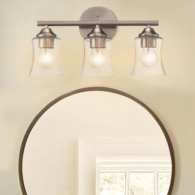 3-Light Dimmable Brushed Nickel Vanity Light
