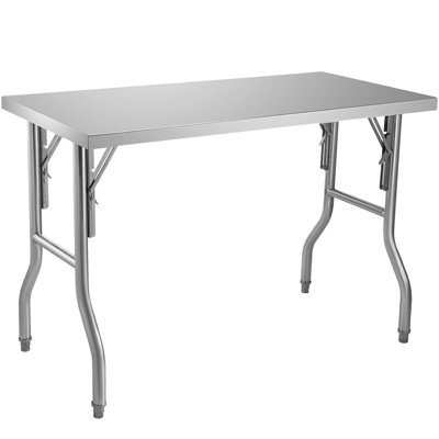 VEVOR Stainless Steel 48'' L x 24'' W x 33.5'' H Adjustable Work Table