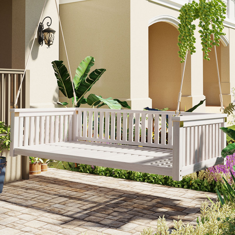Kimmika 2-Person Solid Wood Porch Swing