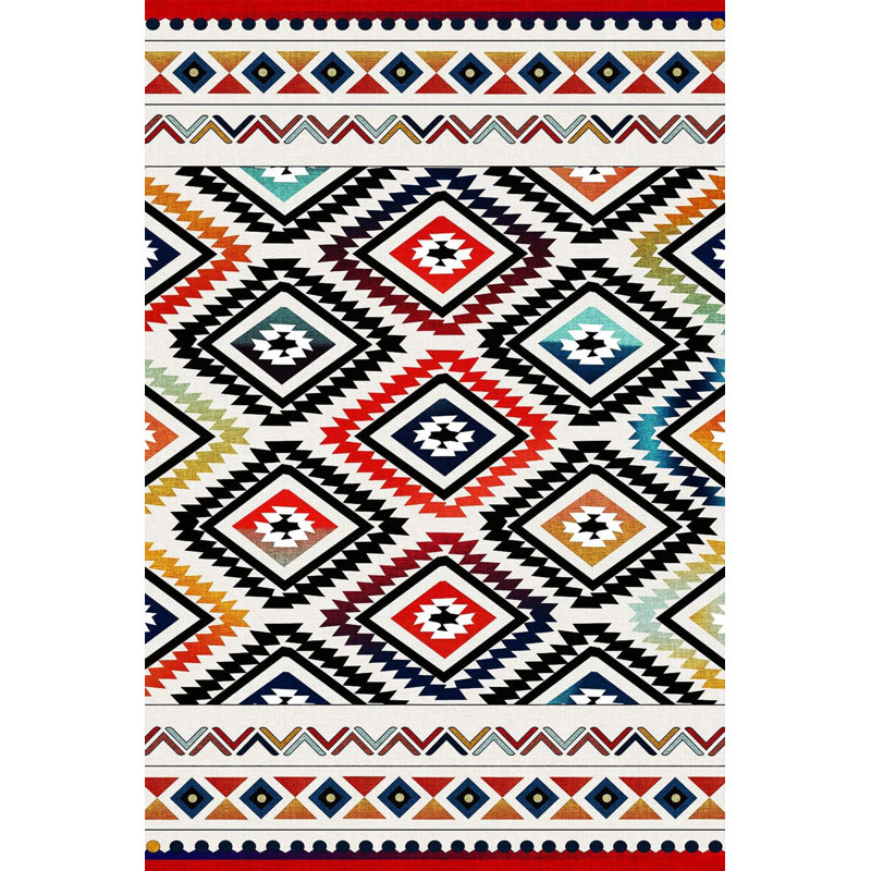 Tapis décoratif lavable à la machine à motif géométrique, Tapis de couloir 3 pi 3 po x 9 pi 10 po