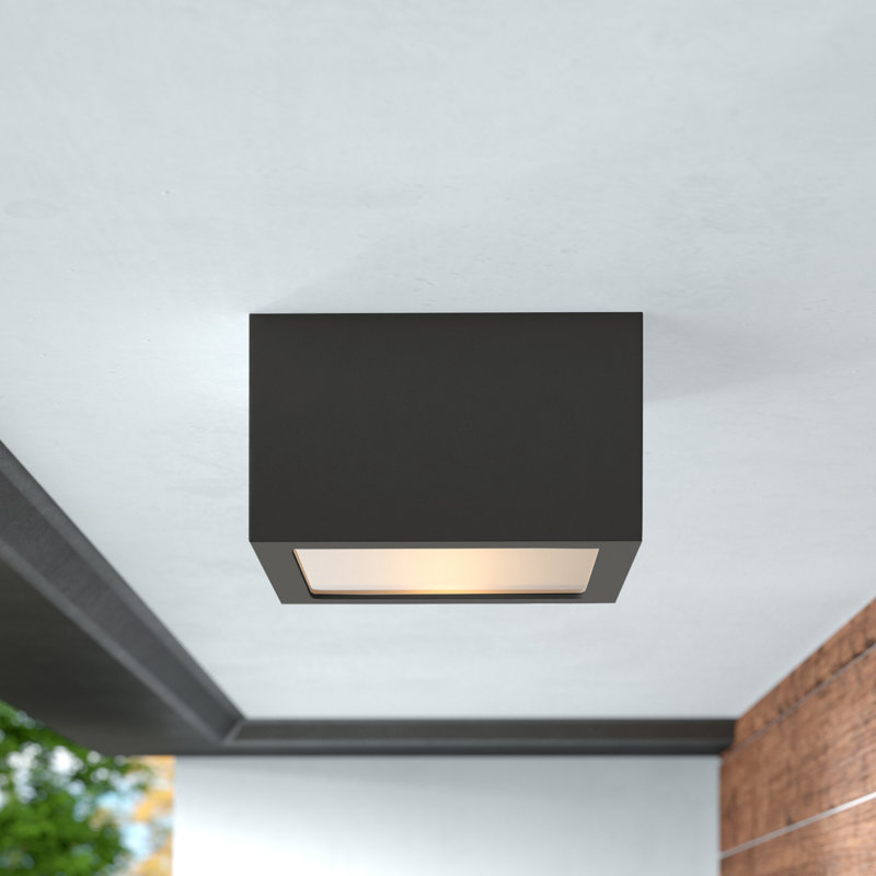 Kube Andi-Mia LED Outdoor Flush Mount, Satin Black