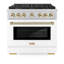 ZLINE Autograph 36" Paramount Dual Fuel Range w/ 6 Burners & Champagne Bronze Accents (SDRZ-36-CB)-1091892186-1091892206-1091892209