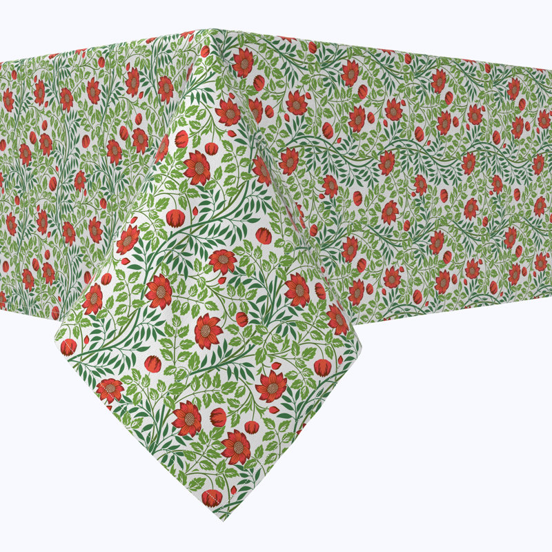 Rectangular Tablecloth, 100% Cotton, Floral 72, 120" x 52"