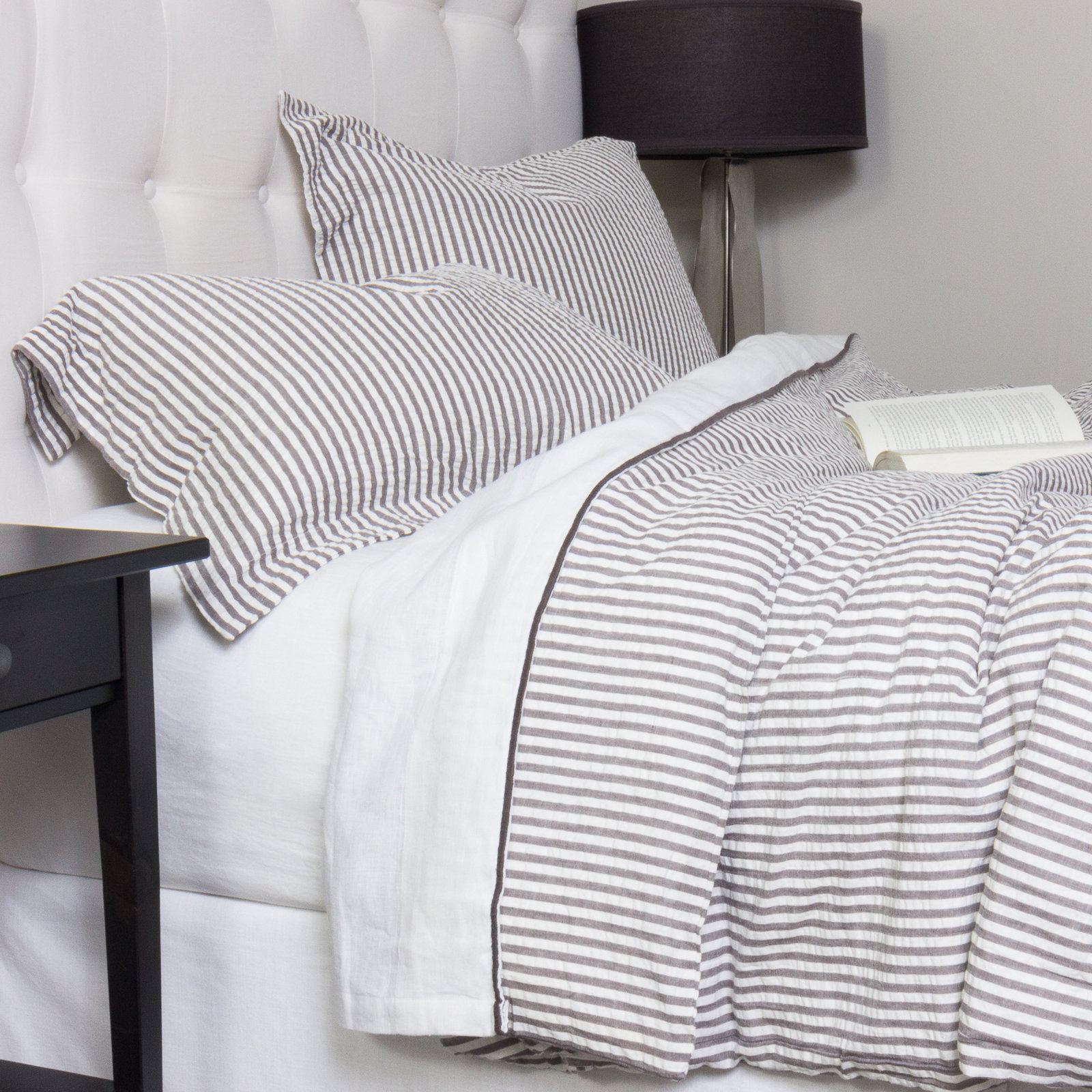 Oakden Cotton Duvet Cover Set, Gray, Twin Duvet Cover