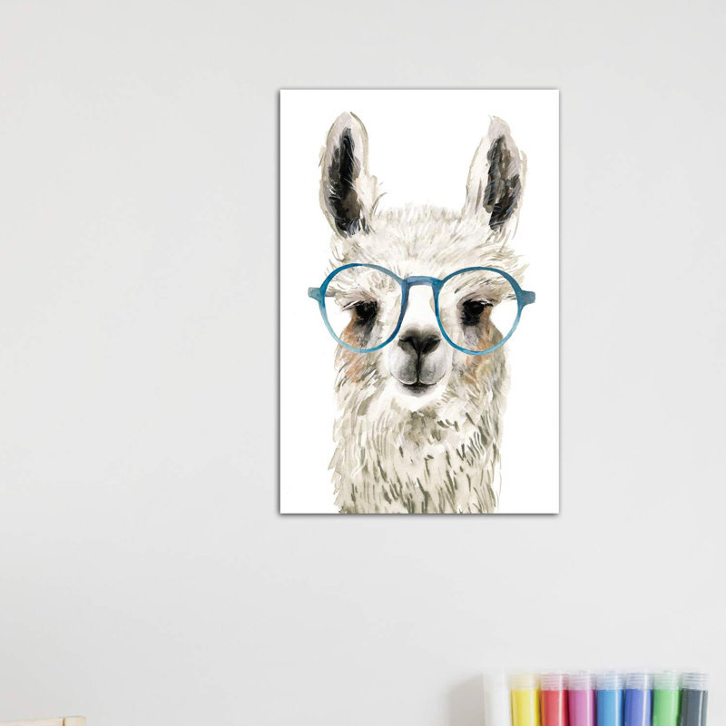 Hip Llama II par Victoria Borges - reproduction d'art, Toile tendue, Pas de tapis, H 26 po x l 18 po x 1,5 po