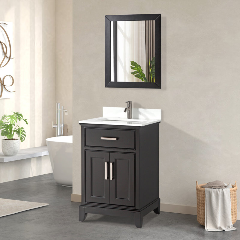 Ensemble de meuble-lavabo simple 30 po avec miroir Phoenix, Espresso